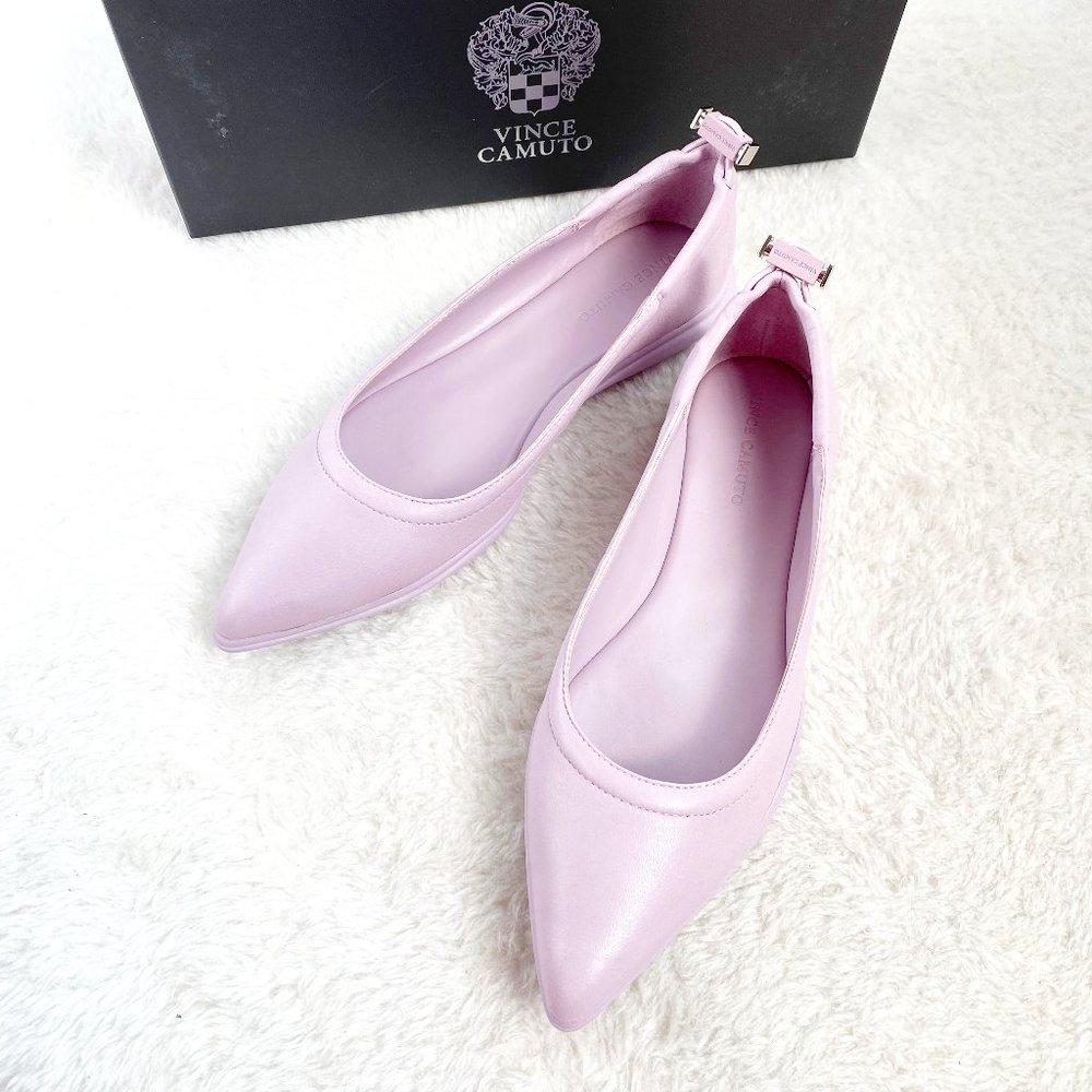 Vince Camuto Bendreta Pointed-Toe Ballet Flats, Lavender Leather, Women 8M